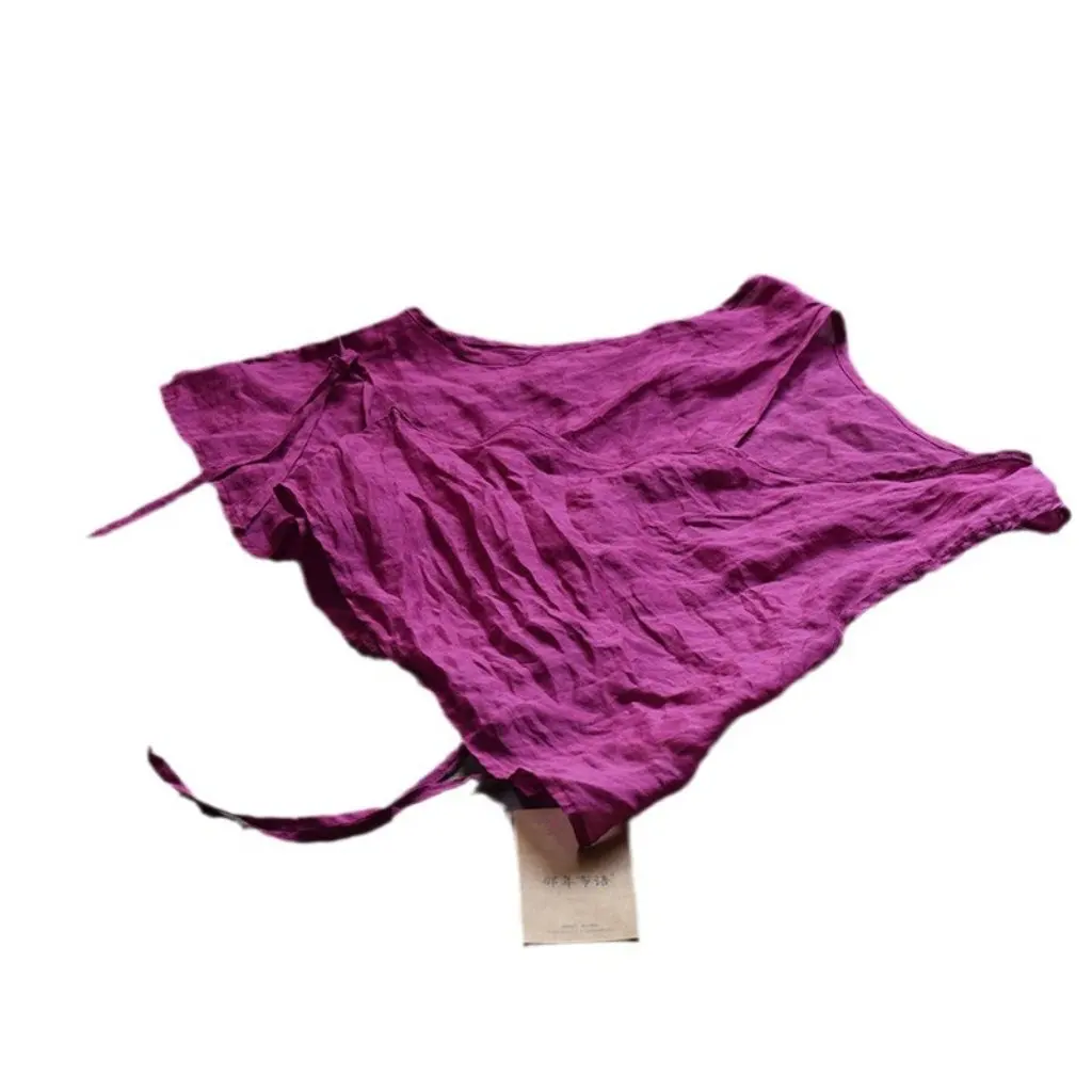 

Легкий косой жилет Zen на шнуровке с высокой посадкой, винтажный художественный кардиган, женская модная верхняя одежда