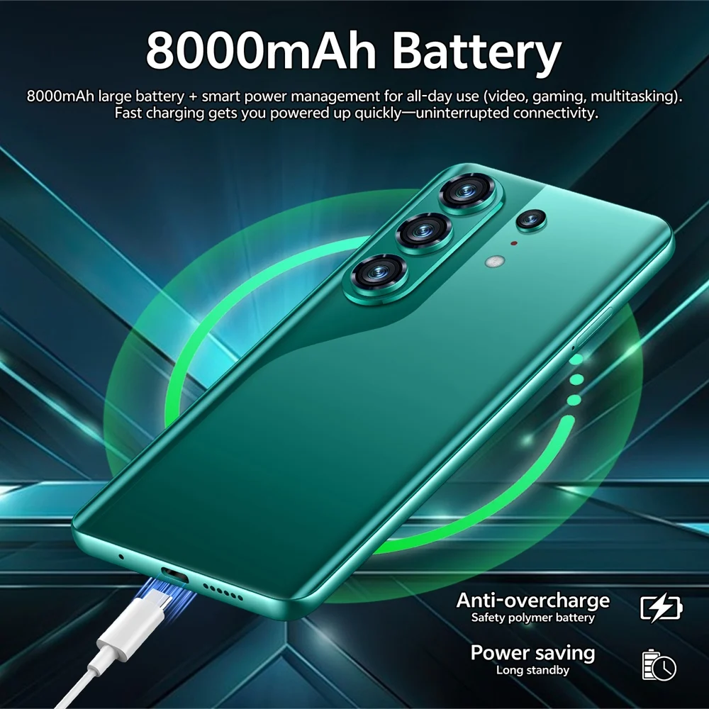 K-Touch Hot S26 Ultra 22G+2TB Smartphone Android 15 Cell Phone 7.3HD Mobile Phones 5G Dual SIM 8000mAh 16+48MP Camera Cellphones