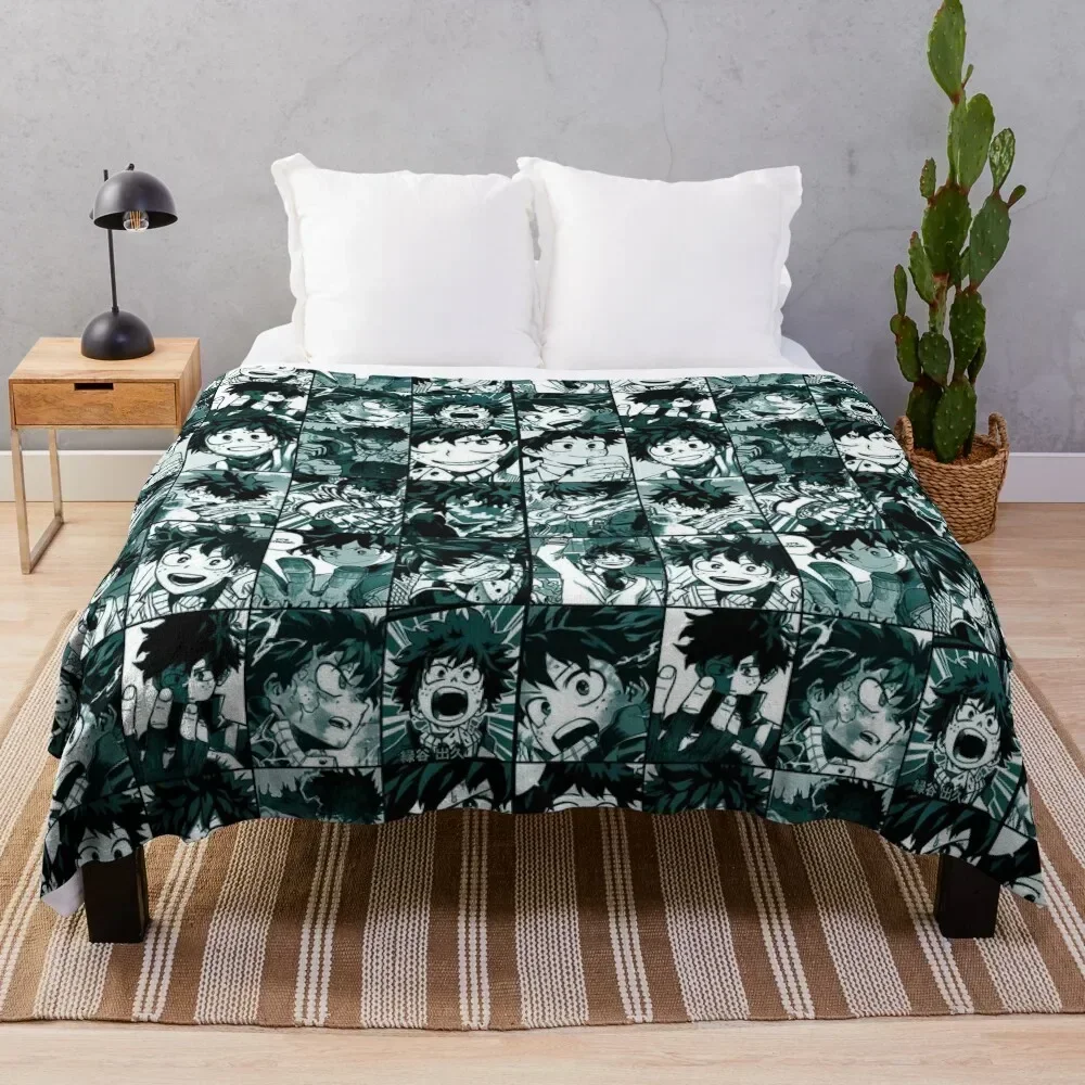 

deku hero manga panel collage 2 Throw Blanket Hairys Vintage Blankets