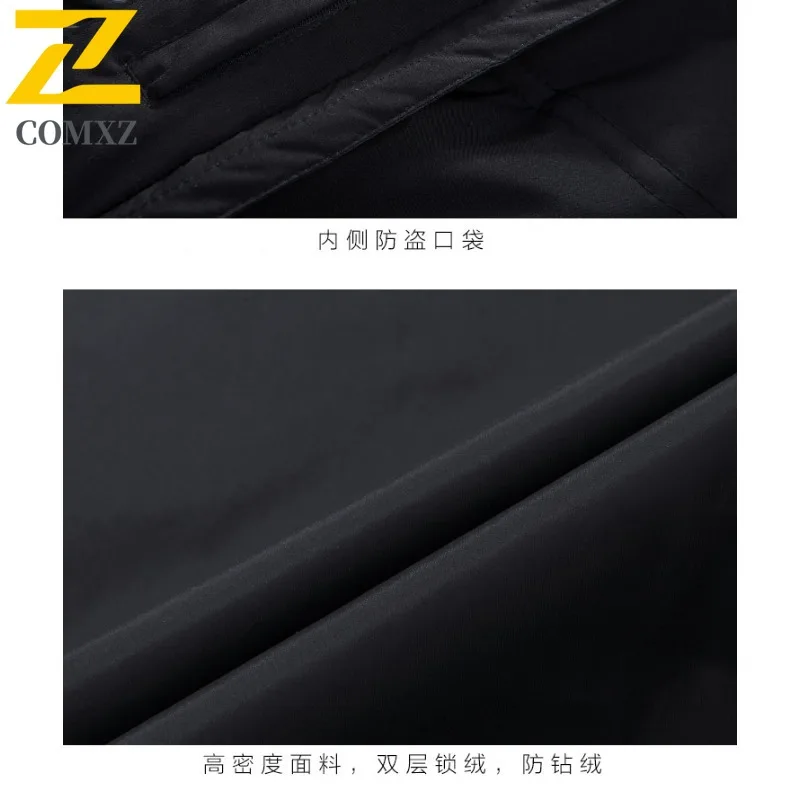 COMXZ Outdoor Skiing Mens Down Jacket Casual Hooded Thickened Warm Parka Solid Color Travel Comfortable Lightweight Winter Coats