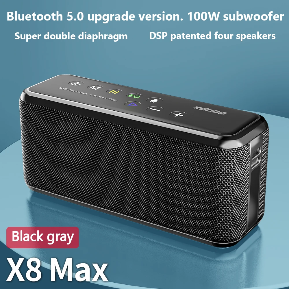 XDOBO X8 Max 100W TWS caisson de basses fonction batterie externe Ultra haute puissance Bluetooth Compatible haut-parleur sans fil prise en charge USB/TF/AUX