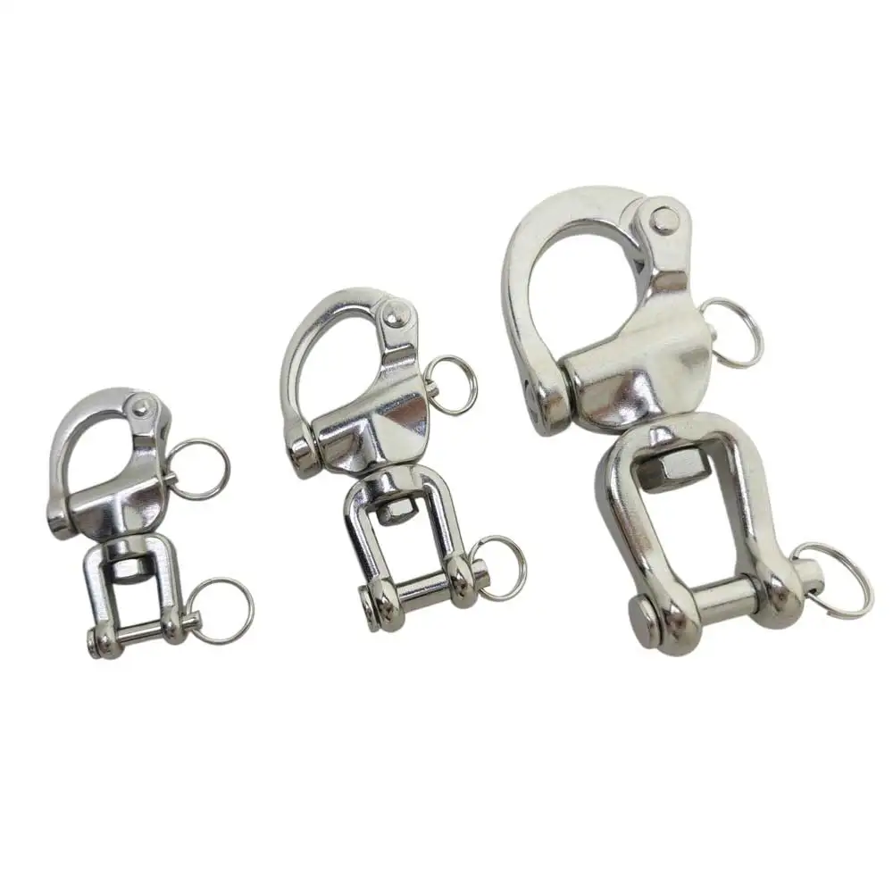 

Карабин-вертлюг из нержавеющей стали 316 с быстросъемным крюком для морских судов, яхт, парусного спорта, такелажа и тентов