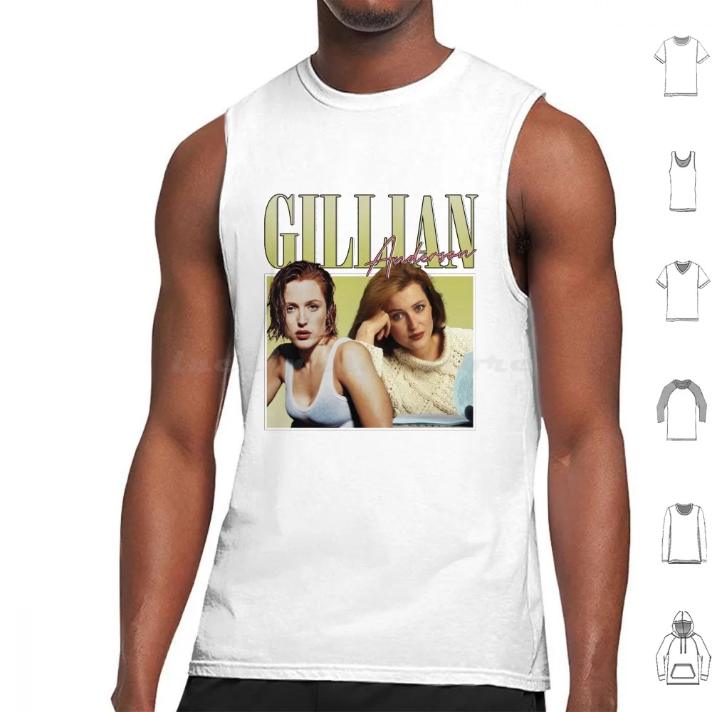 Gillian Anderson 90s Style Classic Tank Tops Vest Sleeveless Gillian Anderson X Files Fox Mulder Sci Fi 90s David