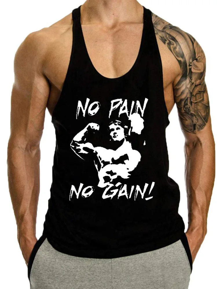 

Summer New Gym Fitness Men's Tank Top 3D Beast Letter Print Sleeveless Shirt Outdoor Comfortable Breathable Sport Quick Dry Vest