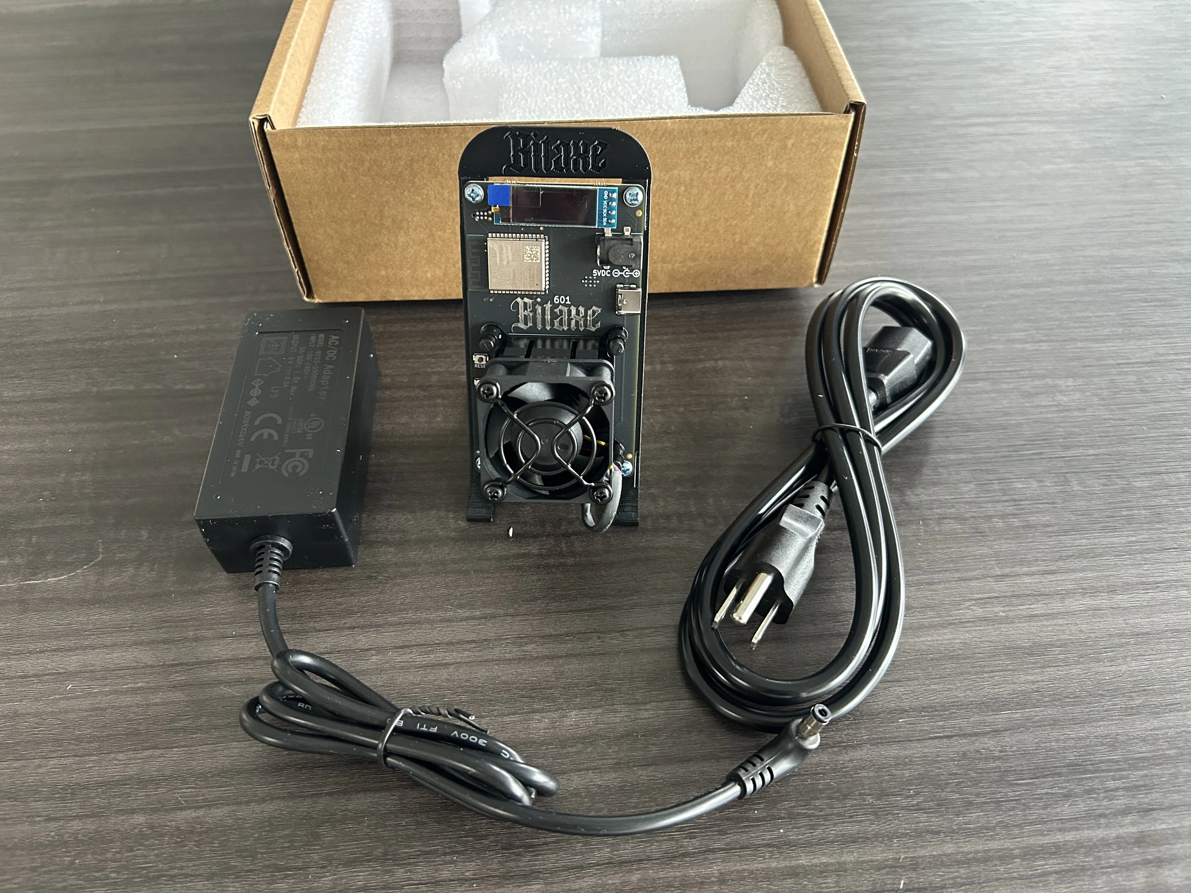 

New Upgraded Bitaxe Gamma 601 1.2th/s with PSU 17W Solo device US/EU/UK/AU plug Quiet Open-Source Mining Machine