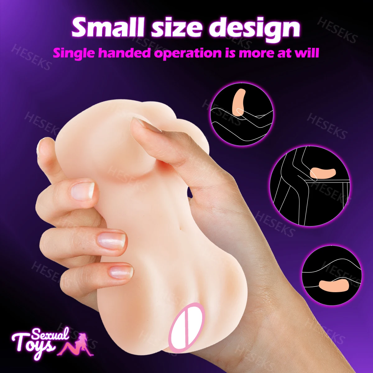 HESEKS Adult Sex Products Sexy Breast Mini Doll Sex Toys For Men Realistic Male Masturbator Real Vagina Pocket Pussy