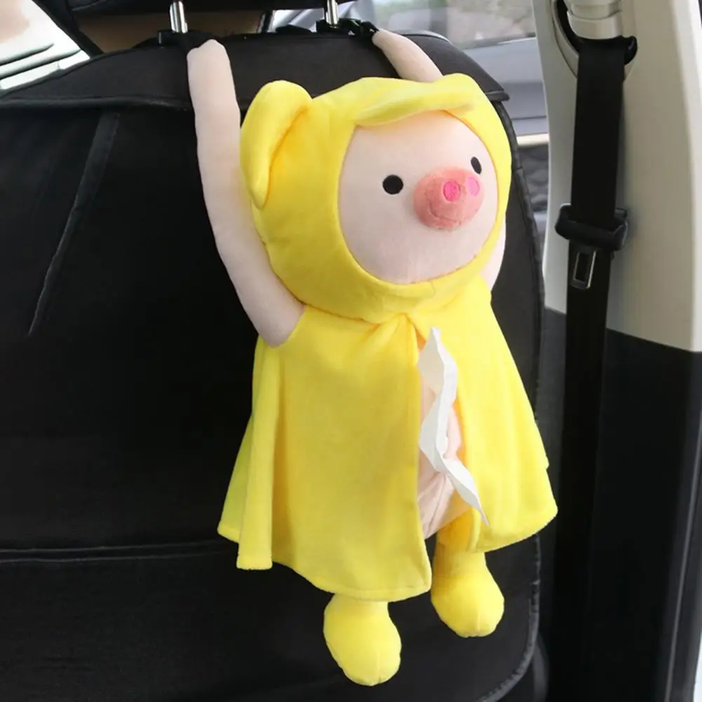 Hanging Tissue Bag  Practical Hanging Abrasion Resistant  Auto Seat Raincoat Piggy Tissue Bag for Home