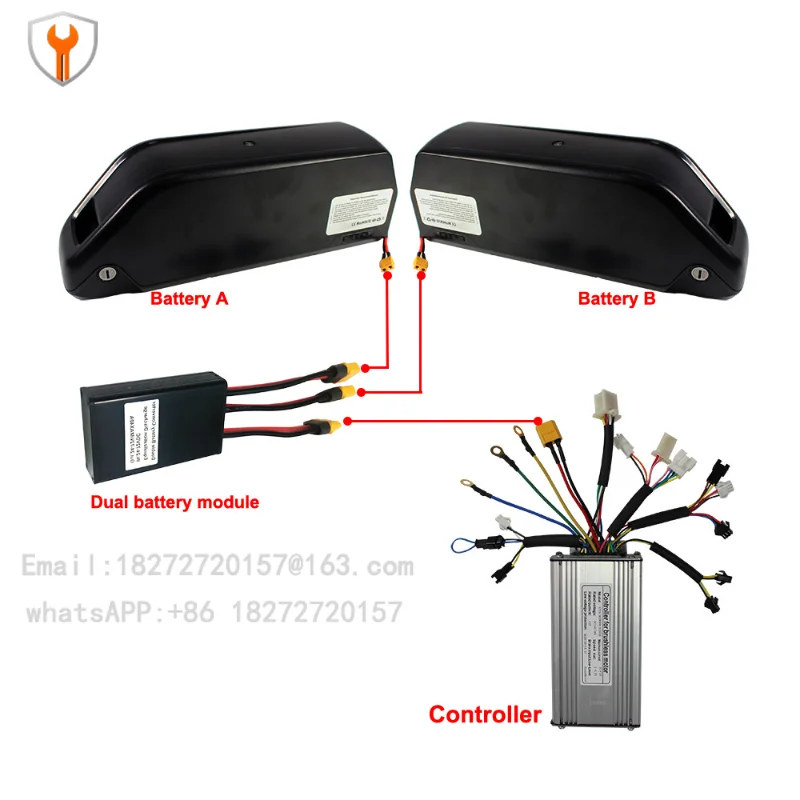 20V-72V lithium battery pack management system electric bicycle dual battery parallel simultaneous discharge module