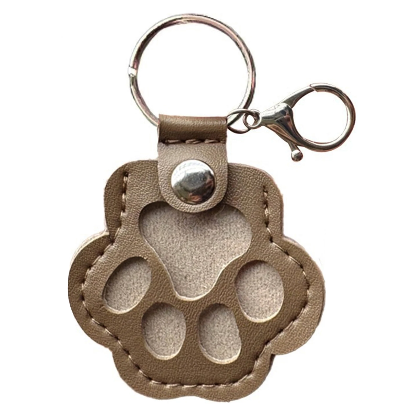1pc Pet Hair Keepsake Elegant Leather Memorial Keychain for Dog Cat Owners Waterproof Paw Pendant Gift Remembrance Accessory
