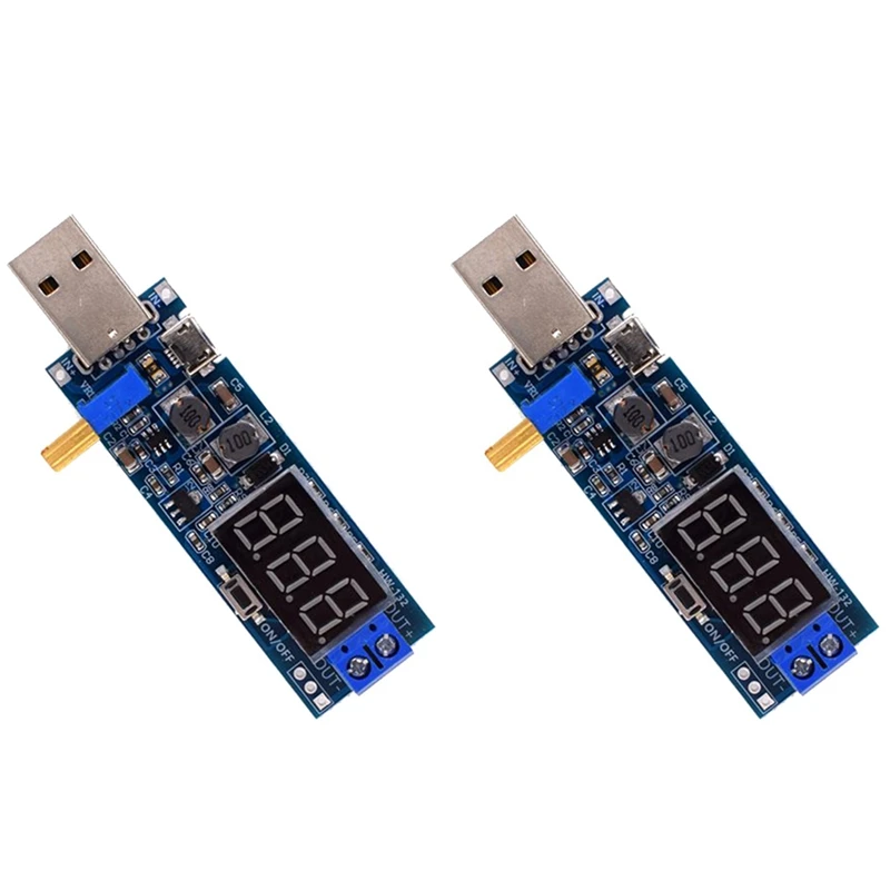 2x DC-DC 5V Naar 3.5V / 12V Usb Step Up/Down Voedingsmodule Verstelbare Boost Buck Converter Uit Dc 1.2V-24V