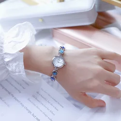 Damen leichte Luxus uhr Marke Schmuck Armband Uhr modische Mädchen elegante wasserdichte Quarzuhr v65