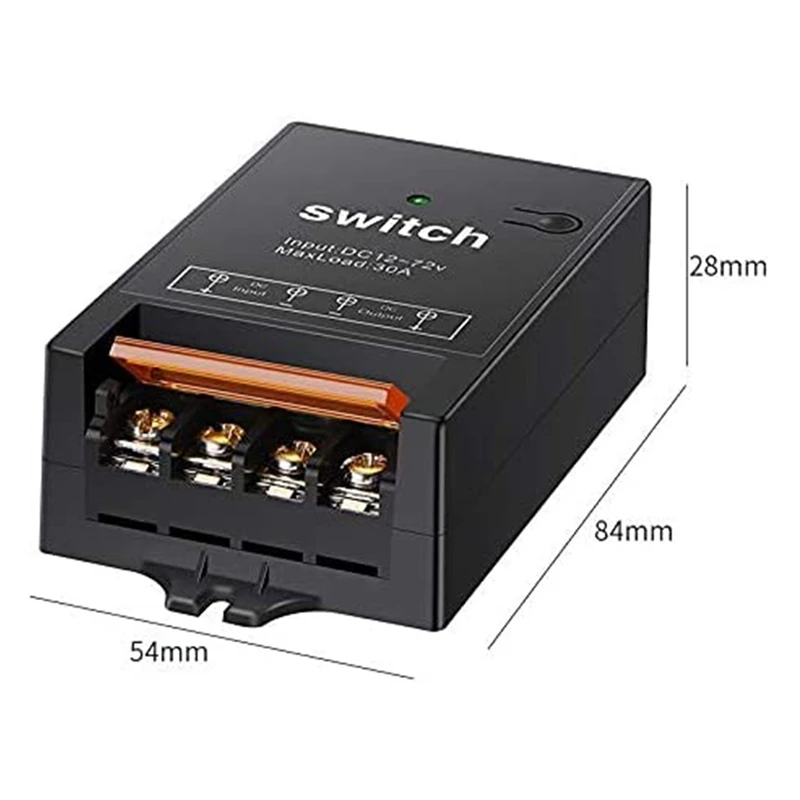 Remote Control Switch,DC 12V/24V/48V/72V 40A Relay, Wireless RF Switch With 984FT Long Range Remote Switch