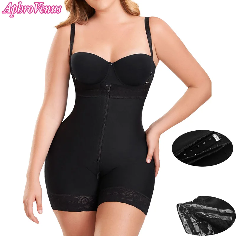 

Women Hourglass Girdle Body Shaper Detachable Straps Shapewear Slimming Sheath Flat Belly Postpartum Stage 3 Fajas Colombian