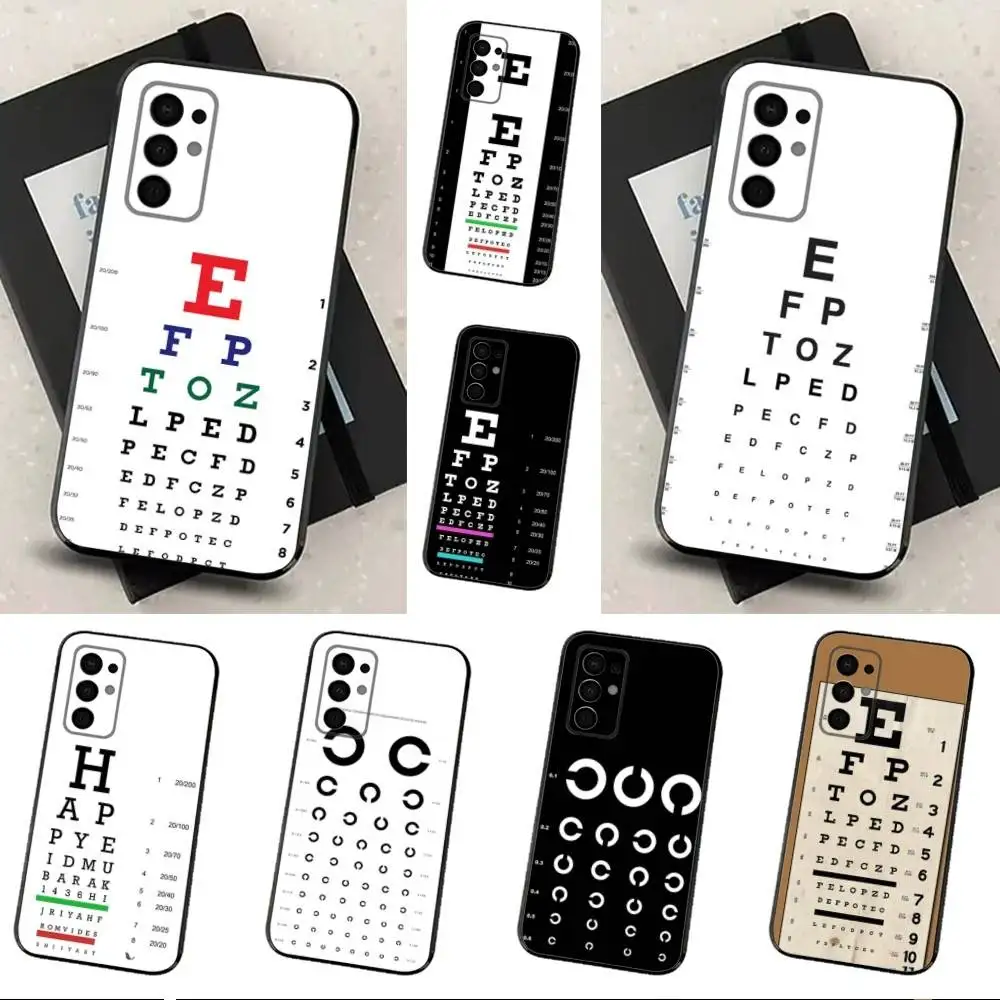 

Vision Chart Medical Eye For Samsung Galaxy A53,31,52,72,41,Note,J7,8,9,5G,22,73,32,71, Soft Black Silicone Case
