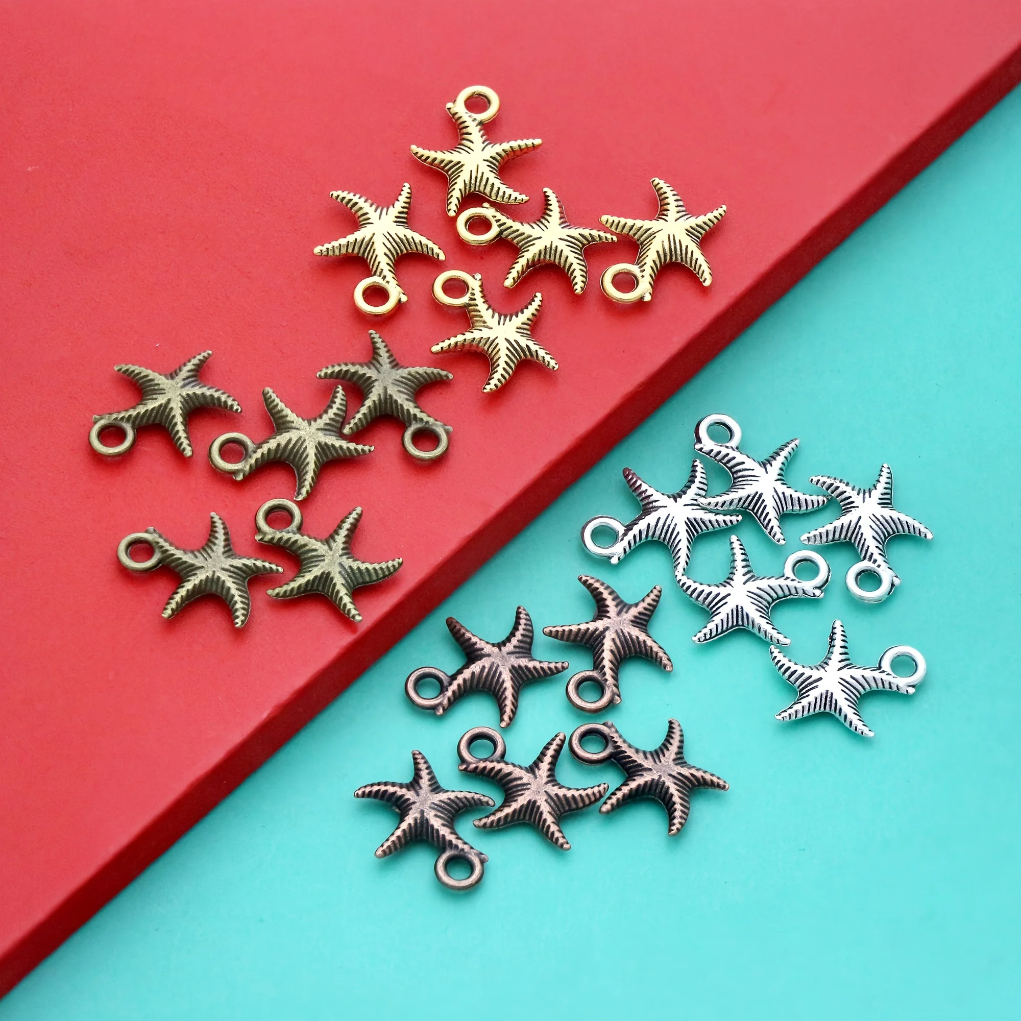 

20PCS Antique Starfish Charms Sea Animal Pendant for DIY Jewelry Making Accessoriy Starfish Charm for Necklace Bracelet Keychain