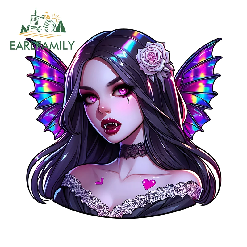 EARLFAMILY Cool Succubus Vampiros chica pegatinas de coche Personal Anime belleza aire acondicionado calcomanías accesorios de coche de moda