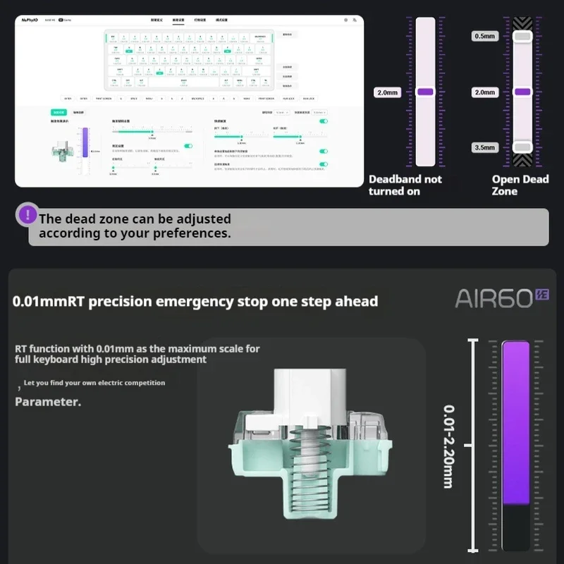 Nuphy Air60 He Keyboard Mekanis Esports Sumbu Magnetik Rendah Pemicu Cepat Latensi Rendah 61key Hot Plug Keyboard Gaming Kustom