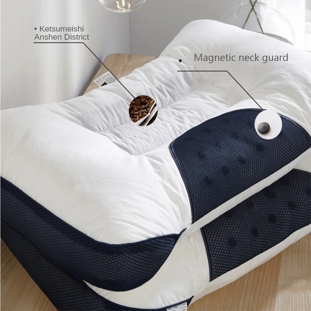 48*74 cm Cassia Salute Cuscino cervicale Perla Nucleo di cotone Riparazione del sonno Collo Ortopedico Morbido Camera da letto per Biancheria da letto elastica Accessorie