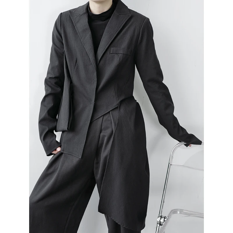 New Fall 2022 irregular personalized design slim suit Hairstylist men's suit