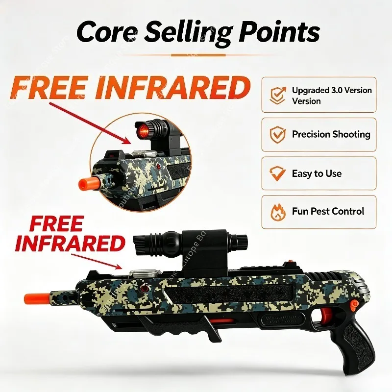 Upgraded 3.0 Salt Shooter, Free Infrared Incl., Fly&Mosquito Pest Remover, Novelty Gift for Kids&Adults, Fun Insect Control Toy