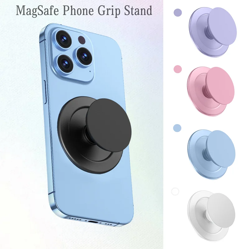 Magnetic Phone Grip Holder for iPhone 15 14 13 12 Series Foldable Phone Holder Socket MagSafe phone Girp Stand Magnet Ring Gr