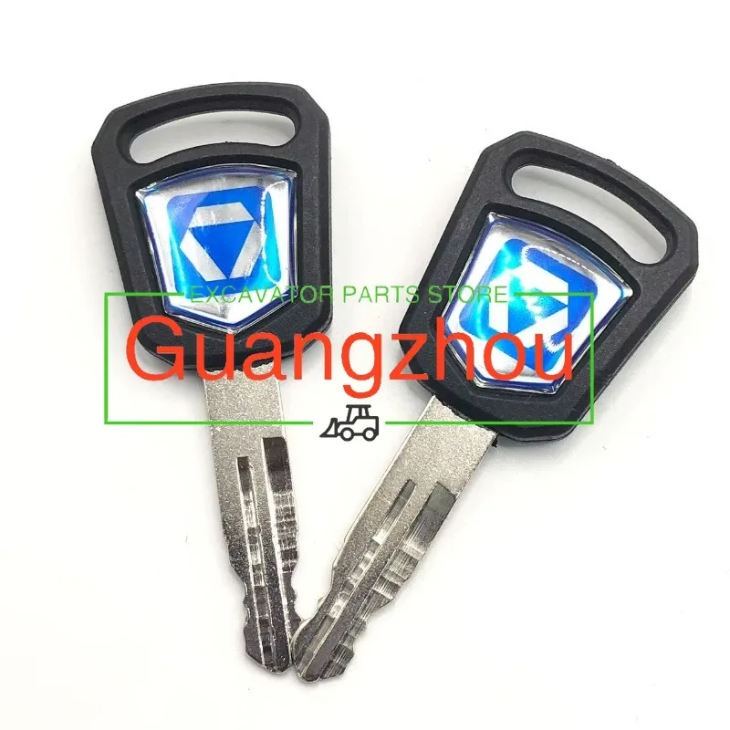 For XE60 75 65 85 215 75DA 60D 200 1/2/5pcs XCMG Excavator Keys with Keychain New Version Ignition Key Door Lock Key
