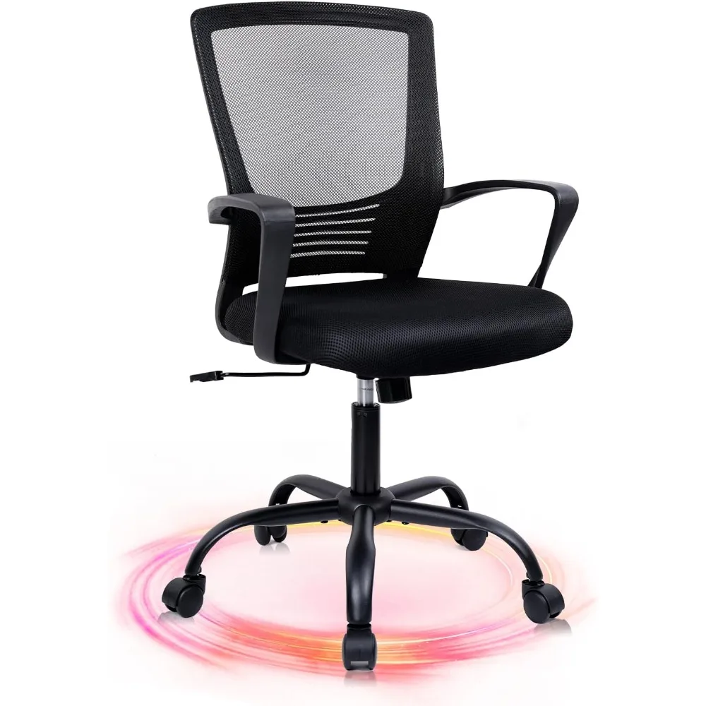 

Office Chair Ergonomic Rolling Computer Desk Chair with Lumbar Support, Mesh Swivel Executive Chairs with Armrest Wheels