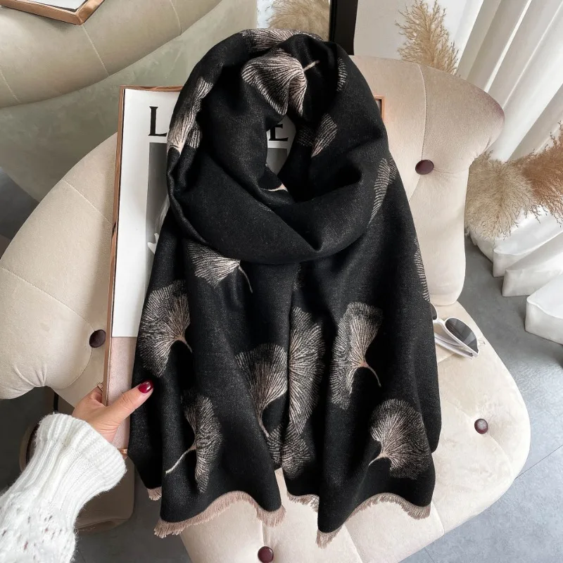 Thickened Shawl Scarf for Women All-match Cashmere Scarf Winter Warm Scarf Design Soft Blanket Poncho Turban New Fashion Luxury