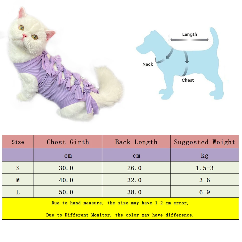 Anti-lick Recovery Clothing After Surgery Spring Summer Cat Sterilization Pet Cats Weaning Clothes Small Dog kitten Jumpsuit