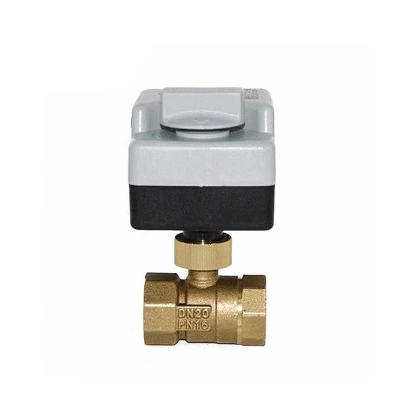 DN15 DN20 DN25 DN50 Motorized Ball Valve 220V Three Wire Two Point Control Brass Electric Ball Valve With Manual Switch