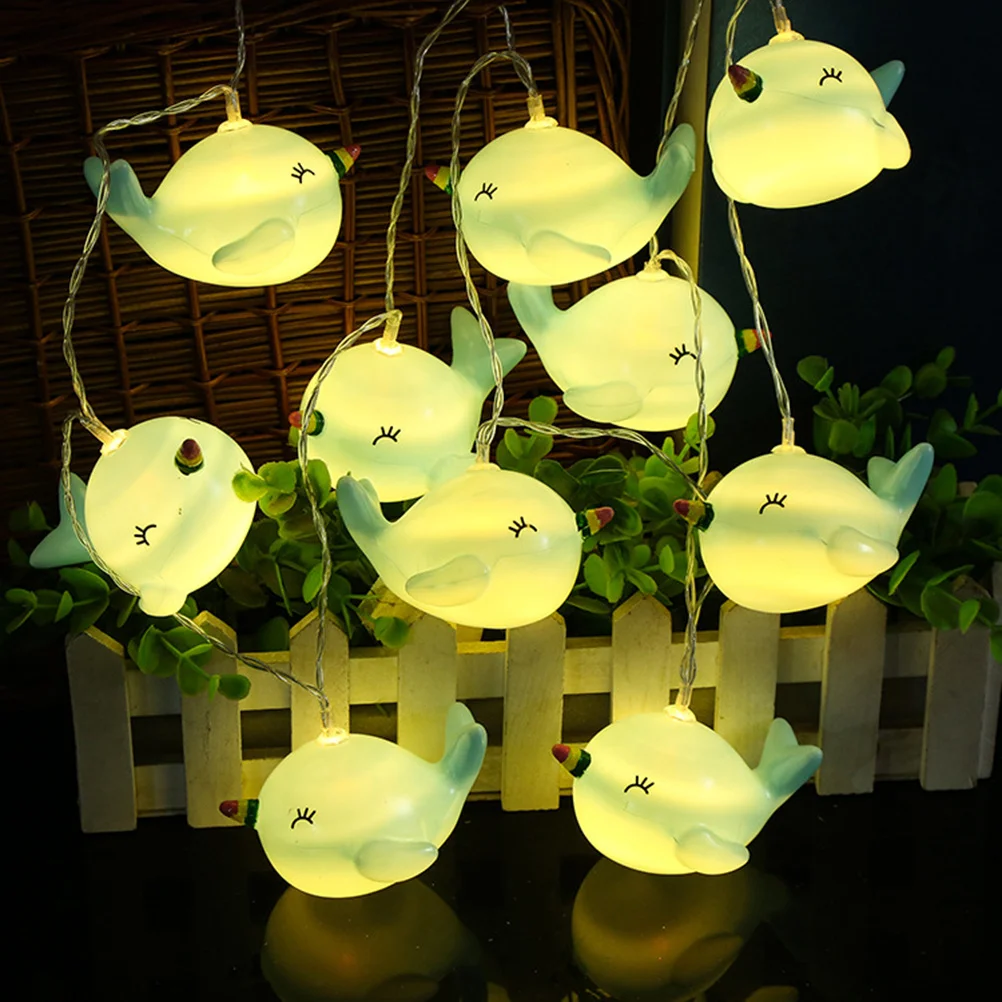 

1.5m 10 Leds Whale Shape LED String Light Colorful Decorative Lamp Operated String Light for Birthday Wedding Party