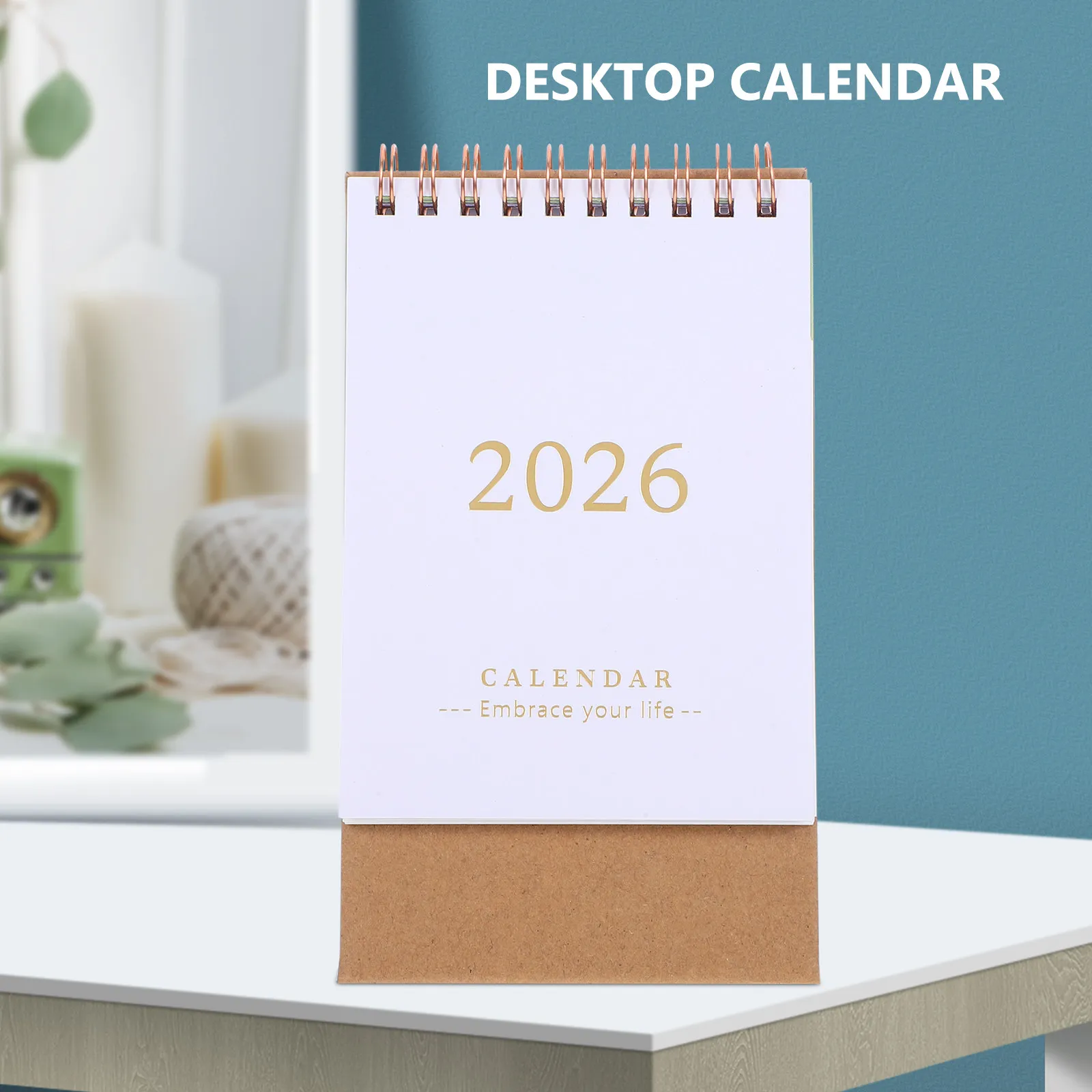 2026 Desk Calendar Minimalist Foldable Stand Compact Design Daily Planner Small Desktop Calendar Office Home Schedule Organizer