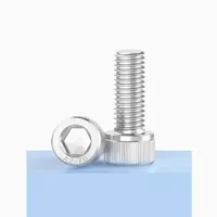 M7 M9 Screw Bolt Stainless Steel Allen Socket Head Cap Fully Threaded Fine Coarse Pitch 1mm 1.25mm 1.5mm