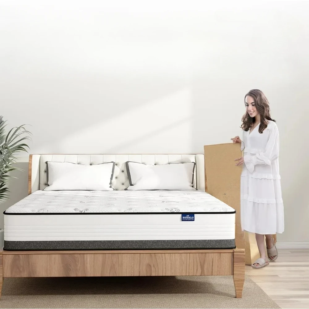 

Full Size Mattress, Cool Top Medium Firm Mattresses, Innerspring Mattres for Pressure Relief,10 Inch Hybrid Memory Foam Mattress