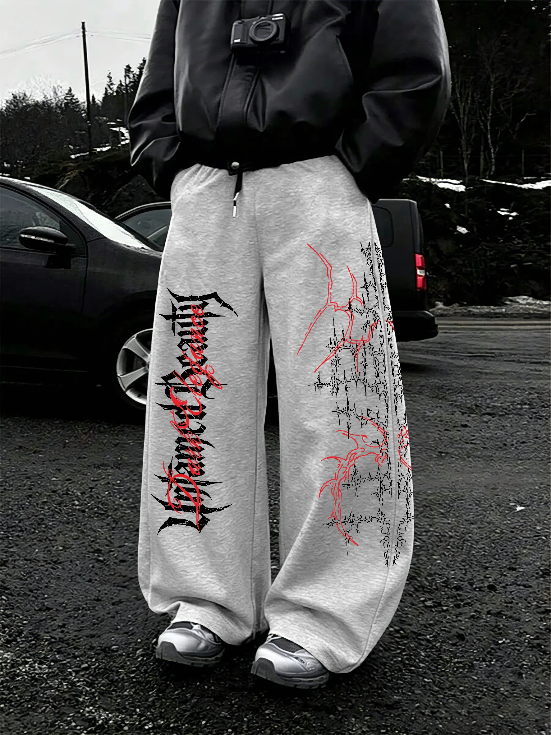 Calças Masculinas Oversized de - Streetwear Brand Font avaliação e preço
