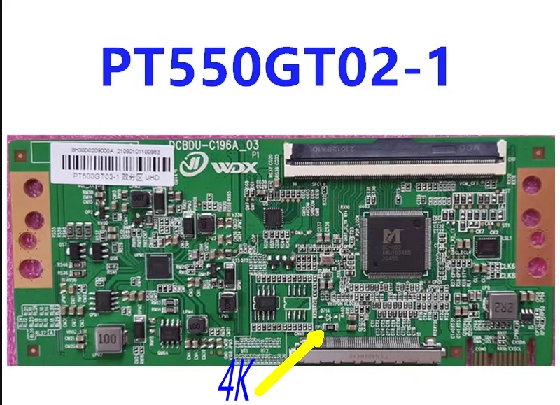 Free shipping! PT550GT02-1  Logic board  4K or   2K  LVDS  single port 96PIN   working   good