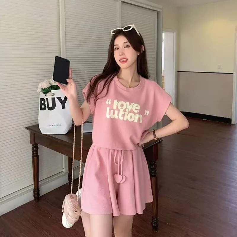 Woman Shorts New In Short Sets for Women 2 Pieces Summer Fashion 2024 Tracksuit Coordinated Vacation Outfits Light Novelties Kit