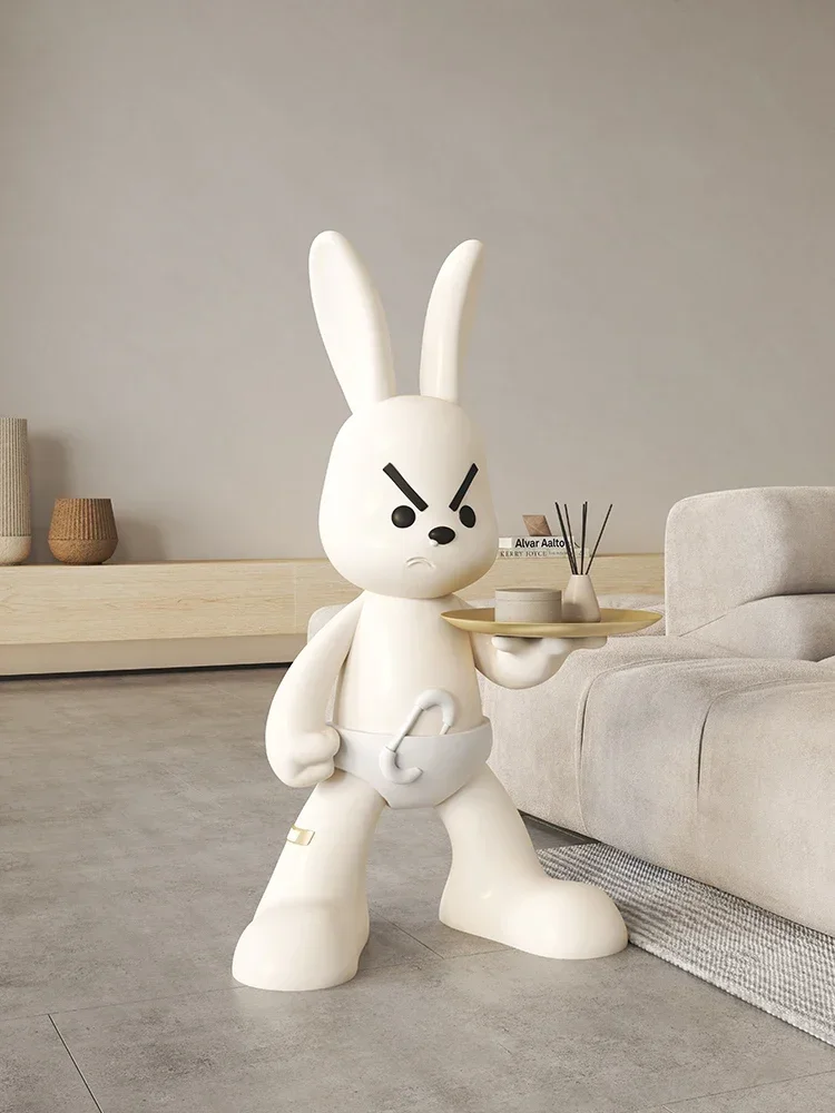 Home Decoration Rabbit Statue，Room Decor Storage Tray Sculptures And Figurines Creative Home Decoration Accessories