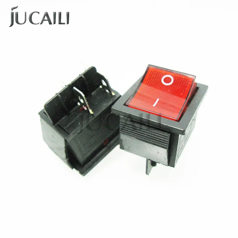 Jucaili 2pcs Printer Spare Parts Allwin Power Switch 2 Feet for Allwin Sky-color Human Switch Heating Button for Printer