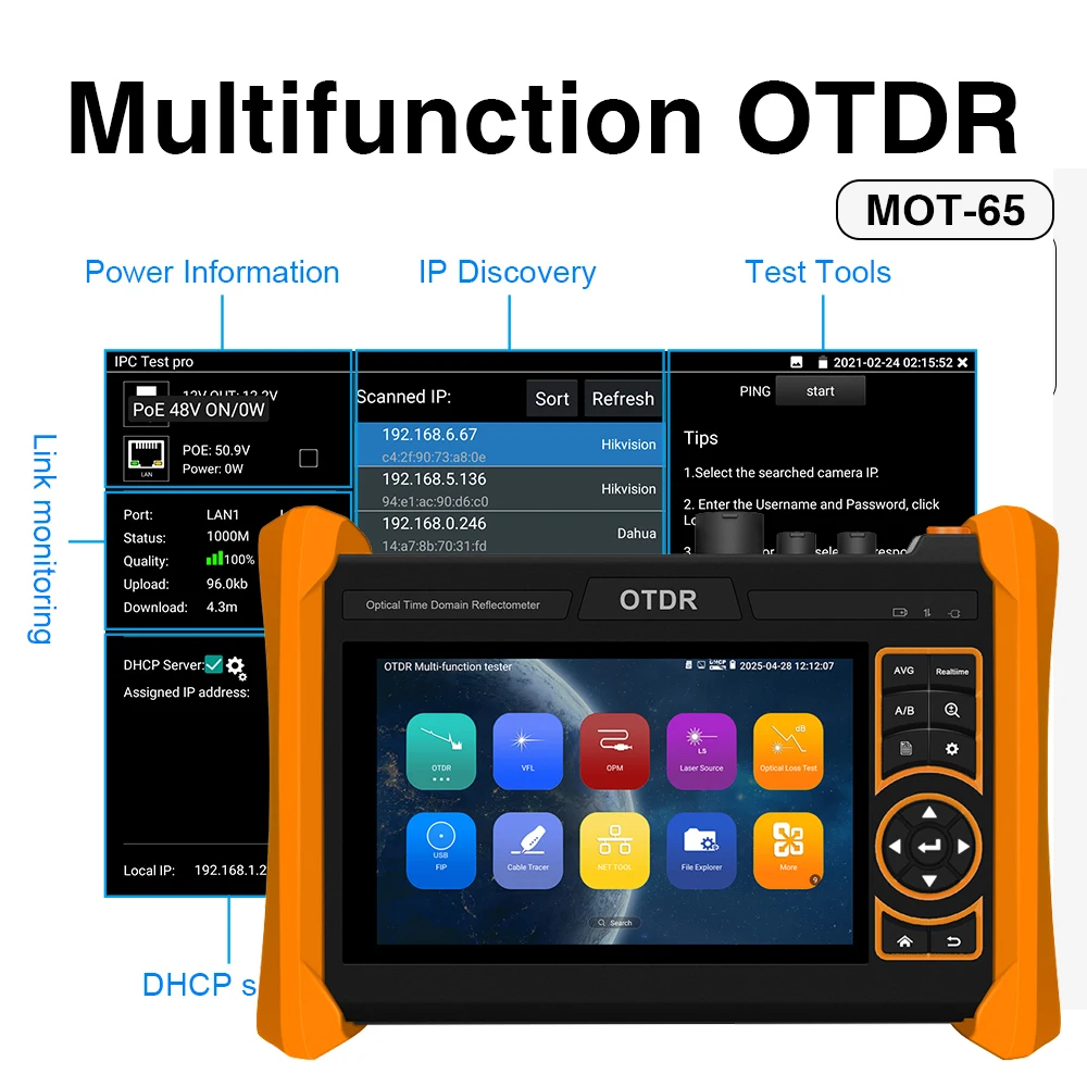 MOT-65 OTDR Fiber Optic Tester 5.4