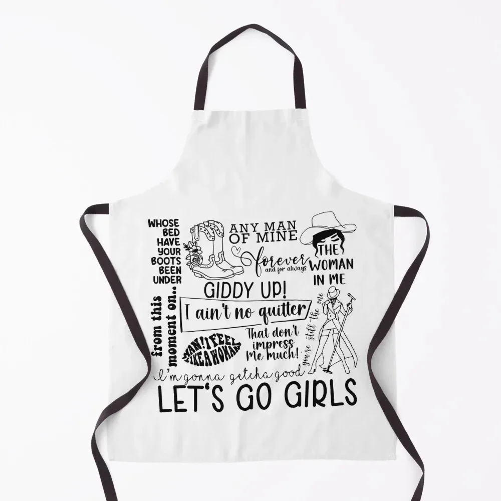 

Shania Twain - Lets go girls Apron painting barber uniform Kitchen Things Apron