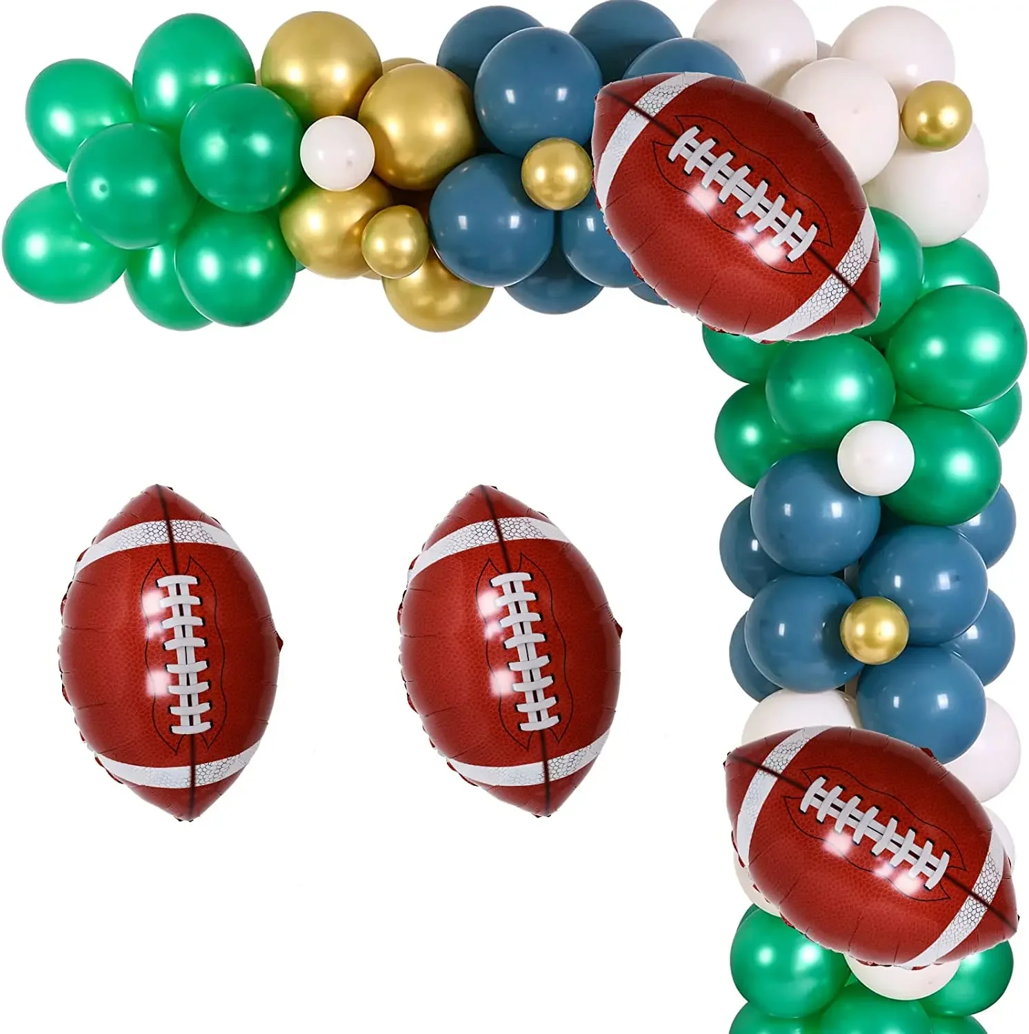 

Football Party Balloon Garland Arch Kit, Green and Brown, Football Foil Balloons for Rugby Theme Party Decorations for Boys