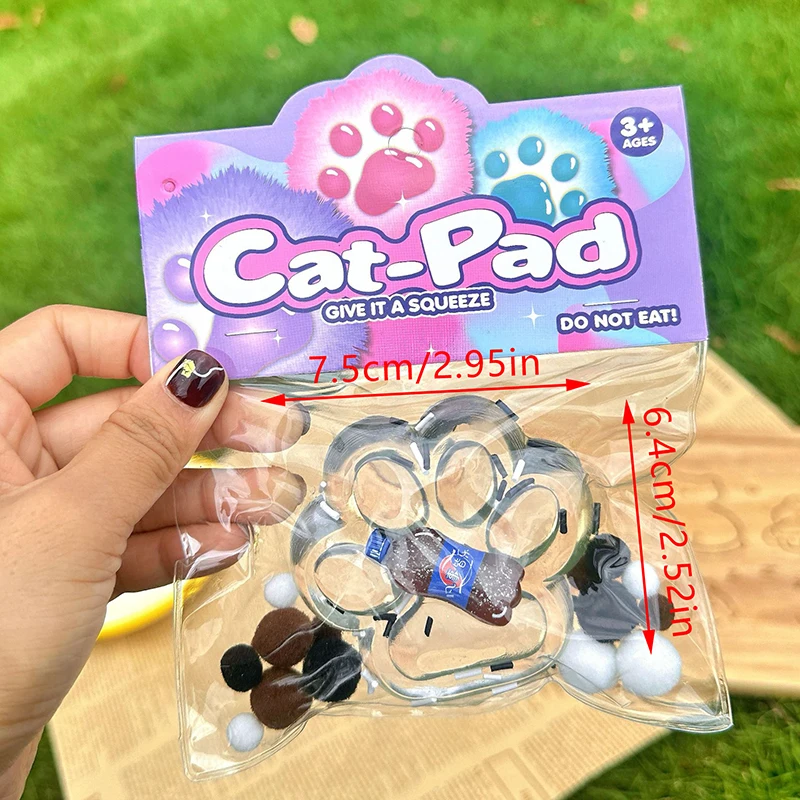 Cat Paw Mochi Taba Fidget Toy Schattige pluche kattenpoot Siliconen Trage rebound Pinch Decompressie Speelgoed Stress Release Vent Toy