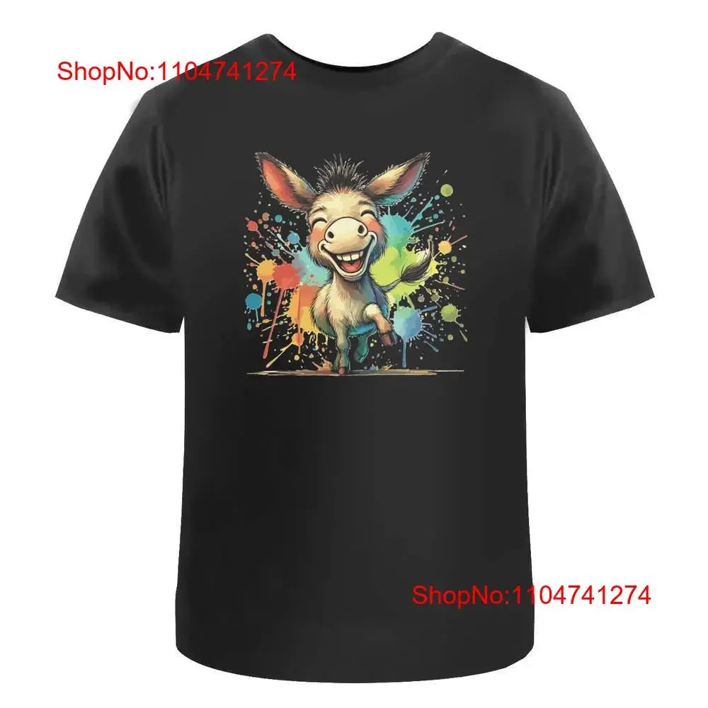 

'Happy Dancing Donkey' Cotton T Shirt TA051637 vintage Washed Slightly graphic Casual homme Top For Everyday Wear Stylish