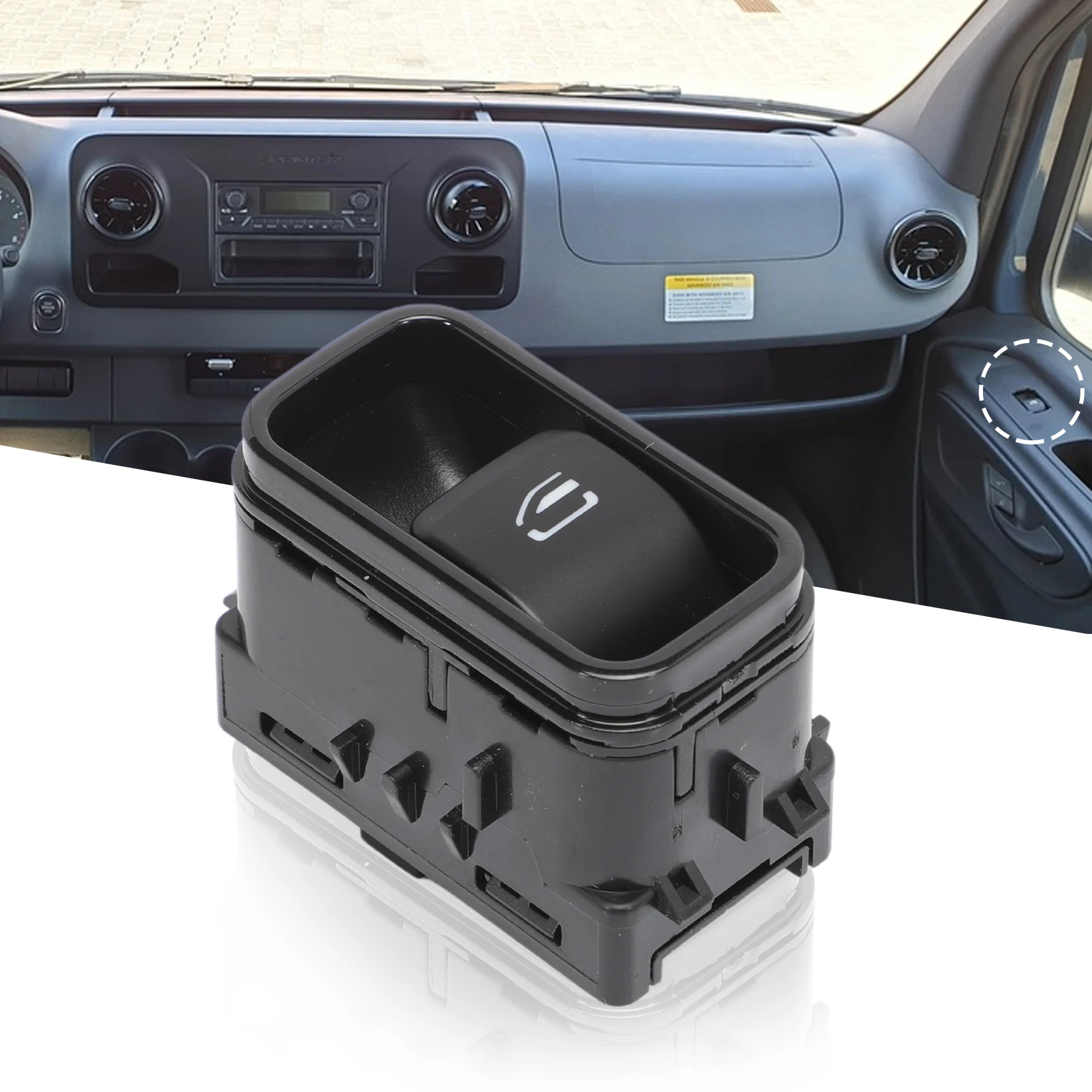 Botón de interruptor del elevalunas del lado del pasajero para mercedes-benz Sprinter W907, 2019, 2020, 2021, a90790504