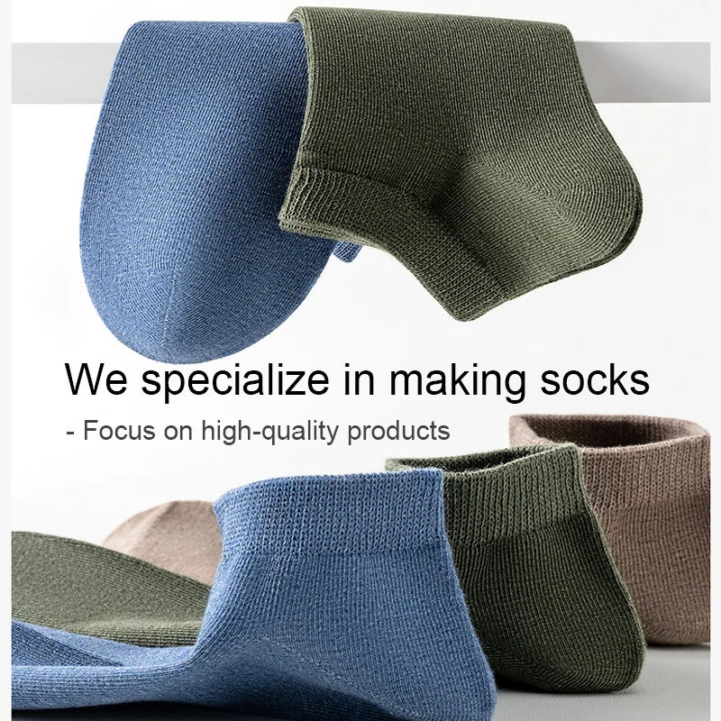 5Pairs Men Combed Cotton Socks Short Breathable Odor proof and antibacterial Business Spring Summer for Male socks High Quality