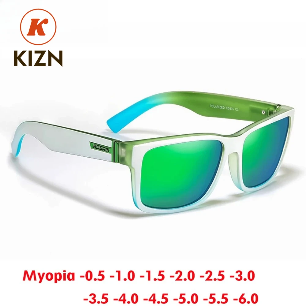 

KIZN Classic Polarized Myopia Sunglasses Men Women Sports Fashion Outdoor Glasses Prescription Optics Eyewear -0.50 to -6.0