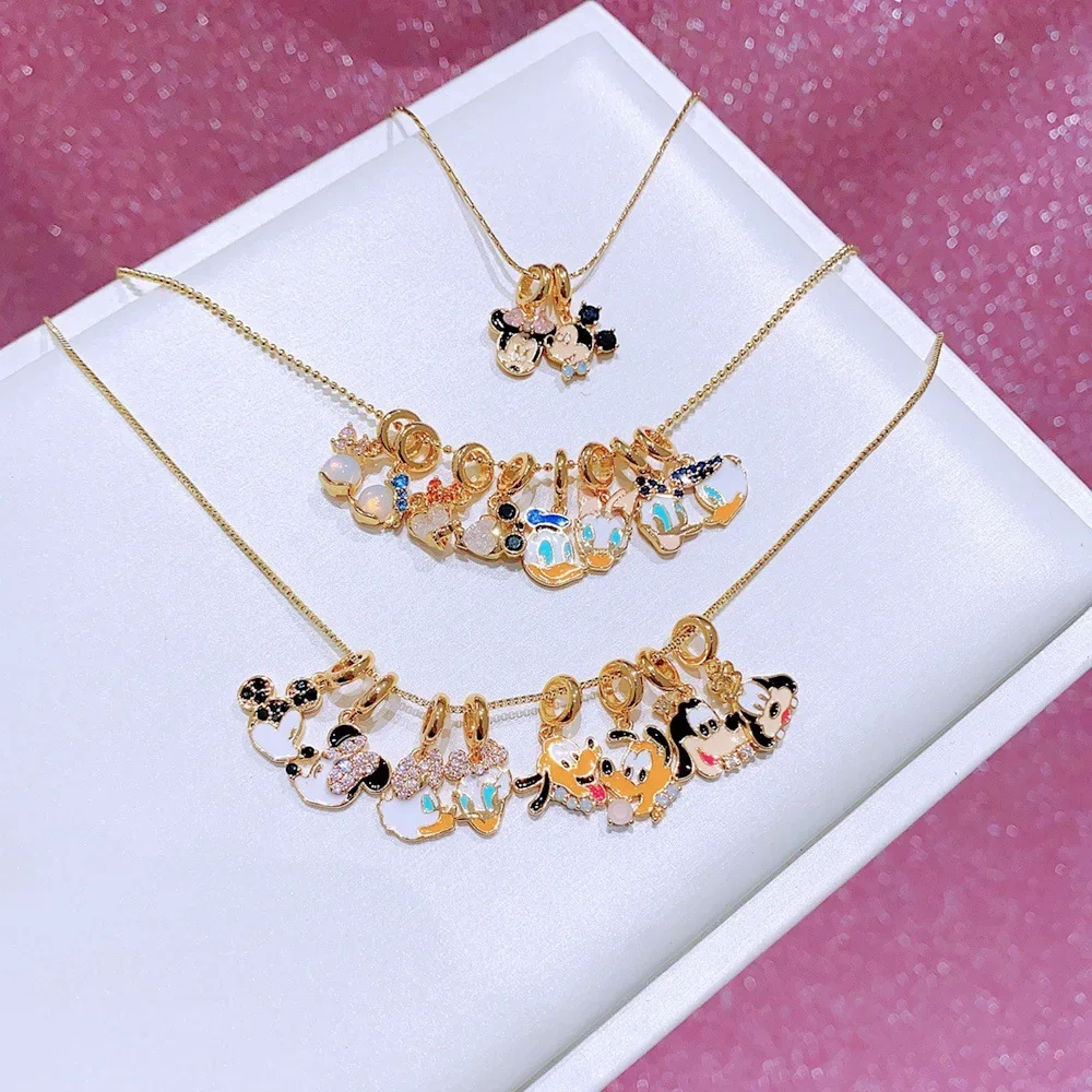 Disney Series Pendant DIY Necklace Pendant Mickey Mouse Donald Duck Minnie Daisy Duck Handmade DIY Necklace Accessories