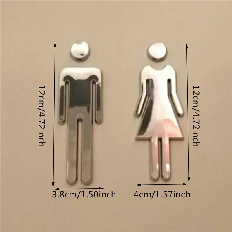 WC Wall Stickers Toilet Signs Restroom Washroom Signage Plaque Man & Woman Door Signs Signboard Poster