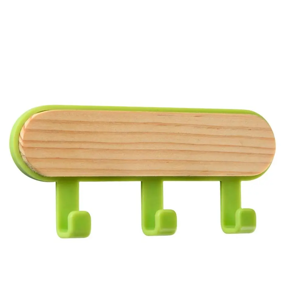 

Bathroom Wood Towel Clothes Toliet Self Adhesive Key Holder Storage Rack Hanger Wall Hook